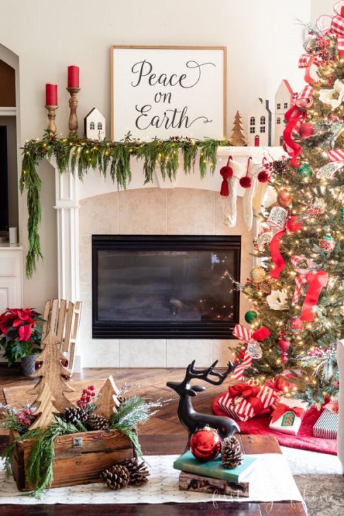Red green and white chimney