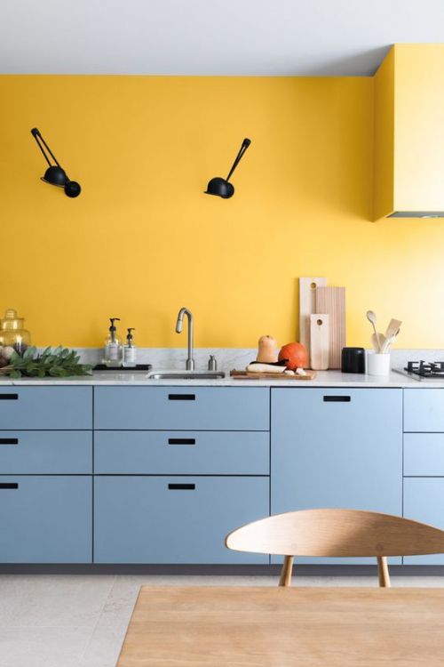 Cuisine jaune et bleue
