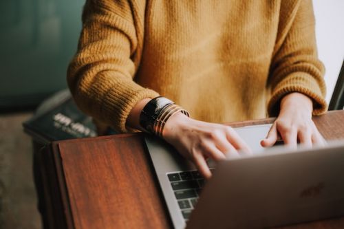 Person looking at a computer