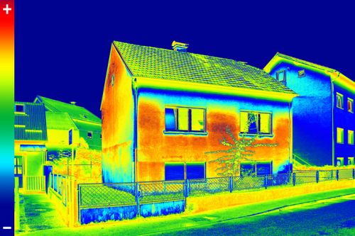 Thermogramme de l’extérieur d’une maison