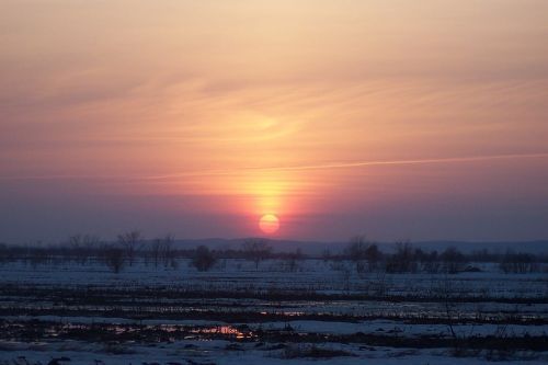 Sunrise in the city of Joliette